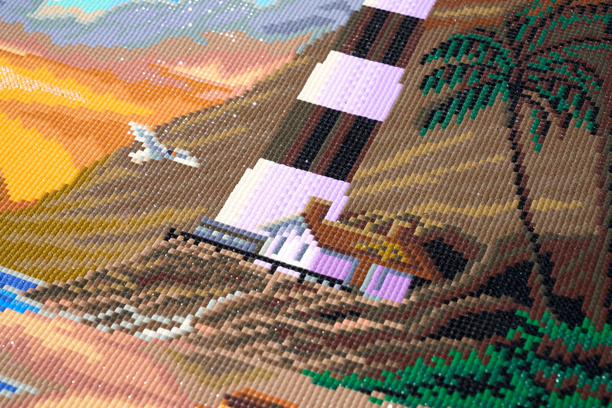 Diamond Painting Pirate's Lighthouse 27.6" x 41.3" (69.9cm x 104.8cm) / Square with 66 Colors including 1 AB and 4 Fairy Dust Diamonds / 118,301