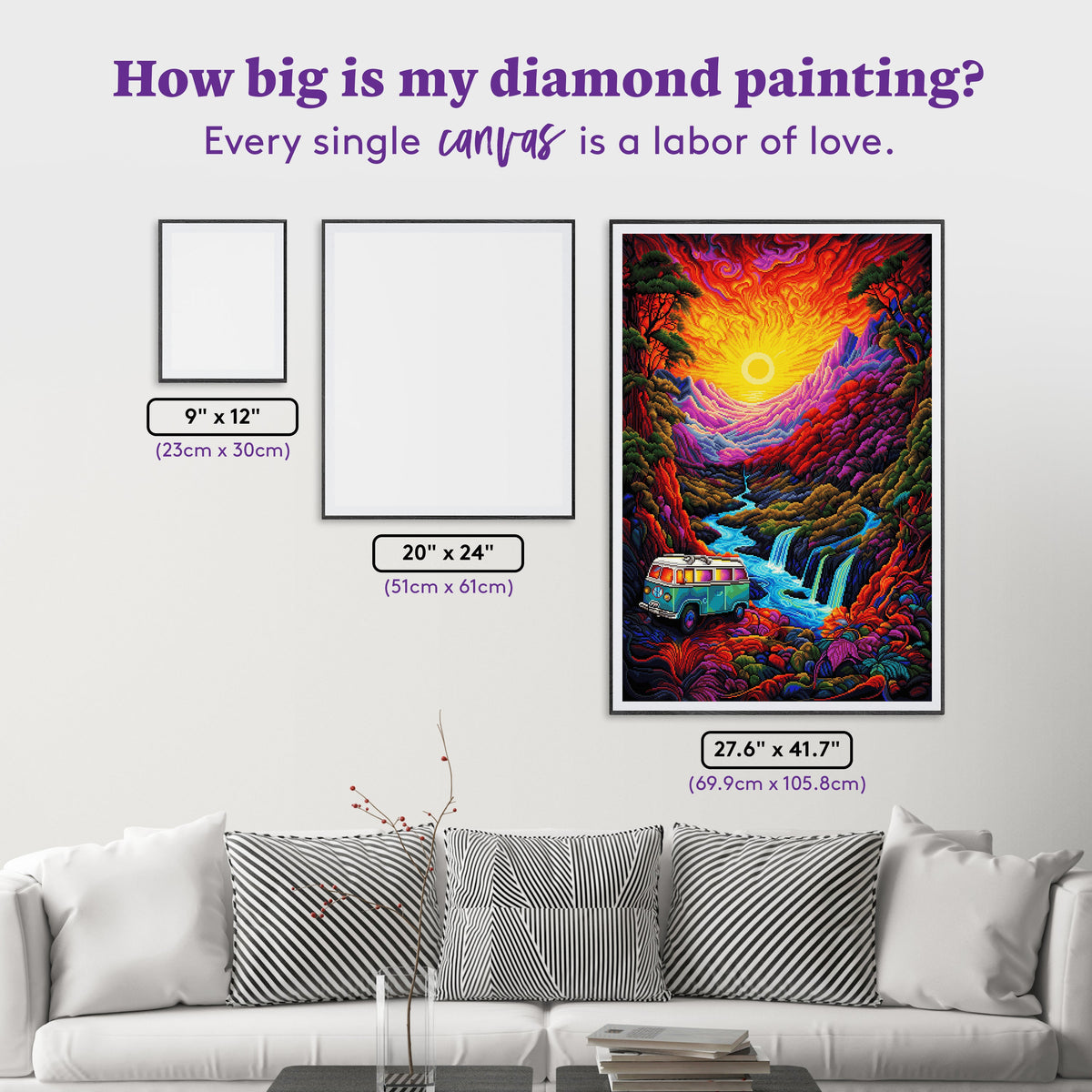 Diamond Painting Pit Stop in Paradise 27.6" x 41.7" (69.9cm x 105.8cm) / Square with 64 Colors including 3 ABs and 4 Fairy Dust Diamonds / 119,425