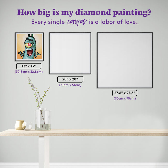 Diamond Painting Plankton 13" x 13" (32.8cm x 32.8cm) / Round With 30 Colors including 1 AB Diamonds and 1 Fairy Dust Diamonds / 13,689