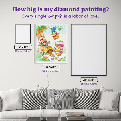 Diamond Painting Pleasant Picnic 22" x 27" (55.8cm x 69cm) / Square with 55 Colors including 3 AB Diamonds and 2 Fairy Dust Diamonds / 62,048