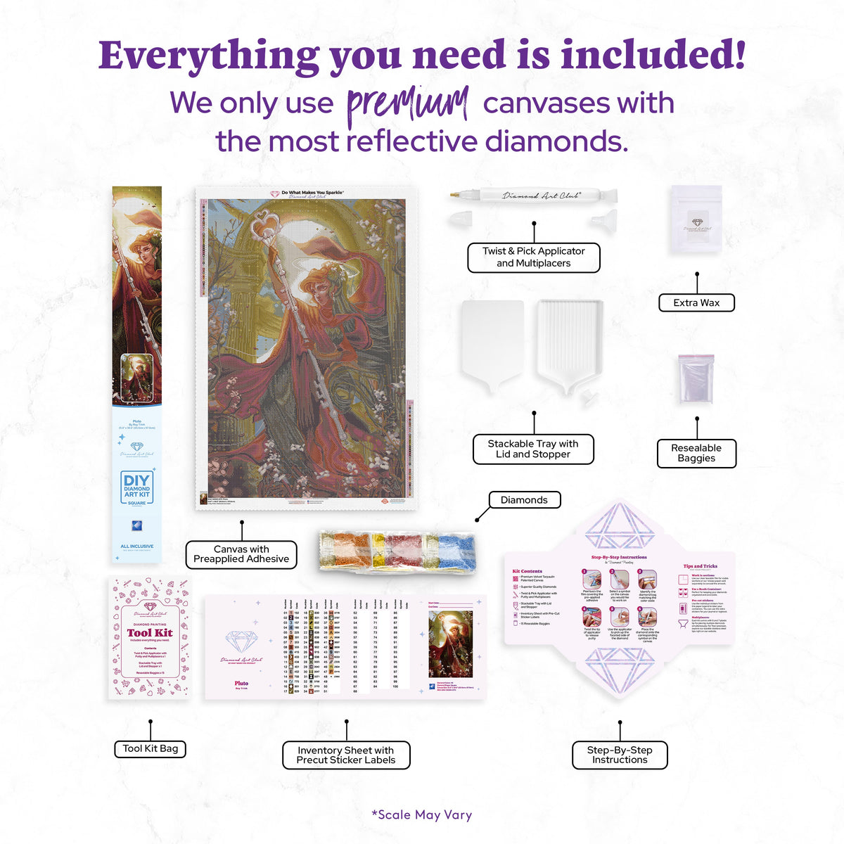 Diamond Painting Pluto 25.6" x 38.6" (65cm x 97.8cm) / Square with 48 Colors including 4 Fairy Dust Diamonds / 102,573