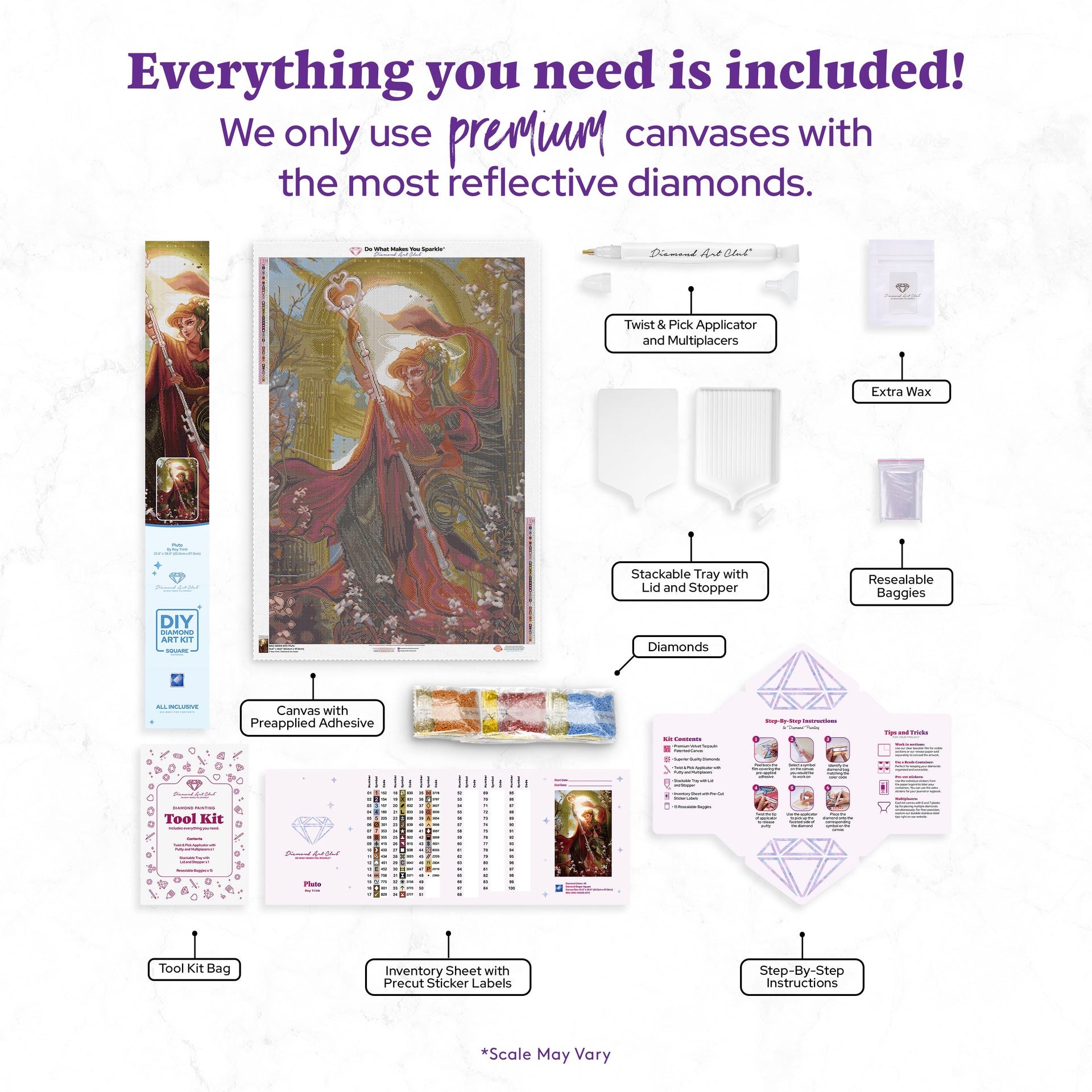 Diamond Painting Pluto 25.6" x 38.6" (65cm x 97.8cm) / Square with 48 Colors including 4 Fairy Dust Diamonds / 102,573