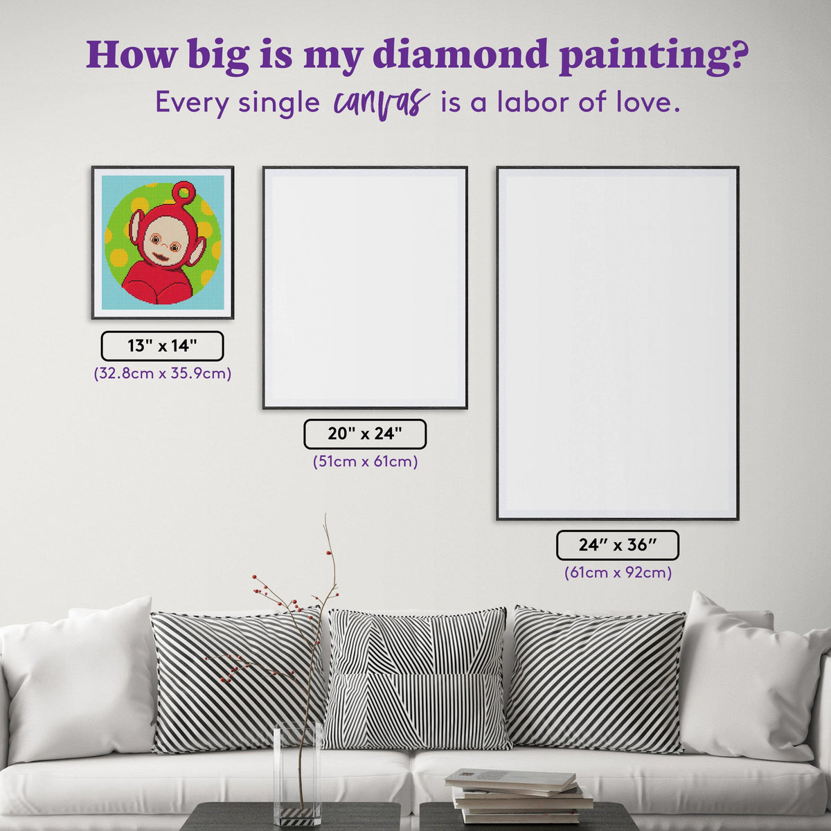 Diamond Painting Po 13" x 14" (32.8cm x 35.9cm) / Round with 14 Colors including 1 AB Diamonds and 1 Electro Diamonds / 14,976