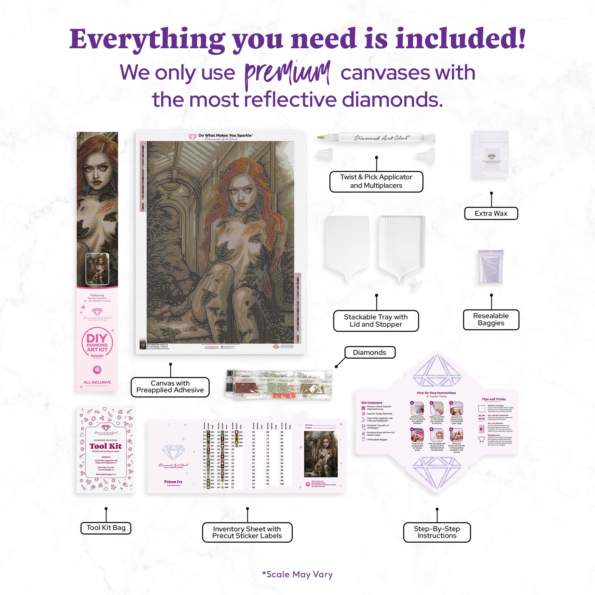 Diamond Painting Poison Ivy 22" x 30" (55.6cm x 75.9cm) / Round with 39 Colors including 5 Fairy Dust Diamonds / 55,752