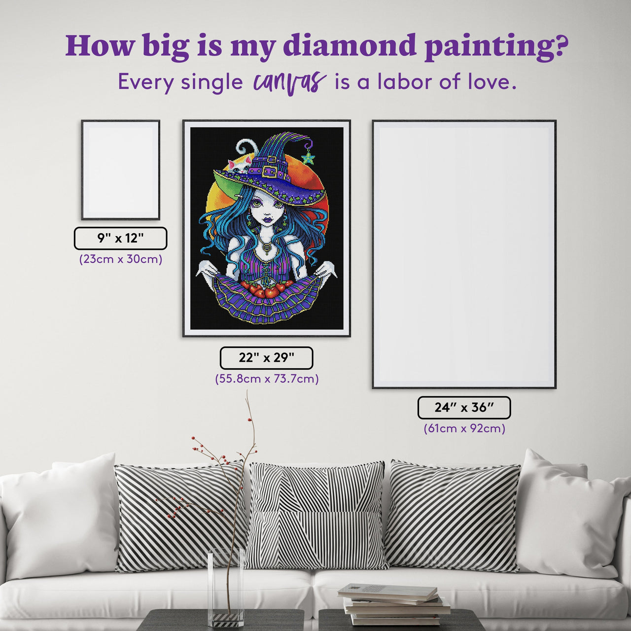 Diamond Painting Pomona 22" x 29" (55.8cm x 73.7cm) / Round with 37 Colors including 2 ABs and 1 Iridescent Diamonds and 2 Fairy Dust Diamonds / 52,337