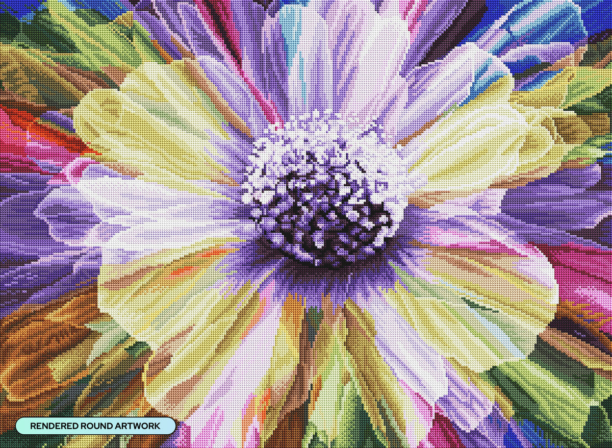 Diamond Painting Popping with Color 30" x 22" (75.9cm x 55.6cm) / Round with 63 Colors including 3 ABs and 2 Fairy Dust Diamonds / 55,752