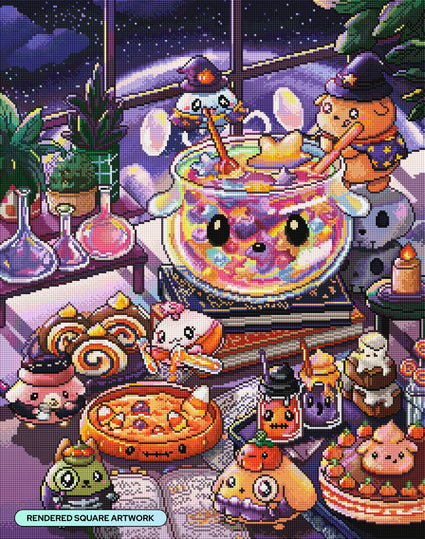 Diamond Painting Potion Room 22" x 28" (55.8cm x 70.7cm) / Square with 96 Colors including 4 ABs and 2 Fairy Dust Diamonds / 63,616