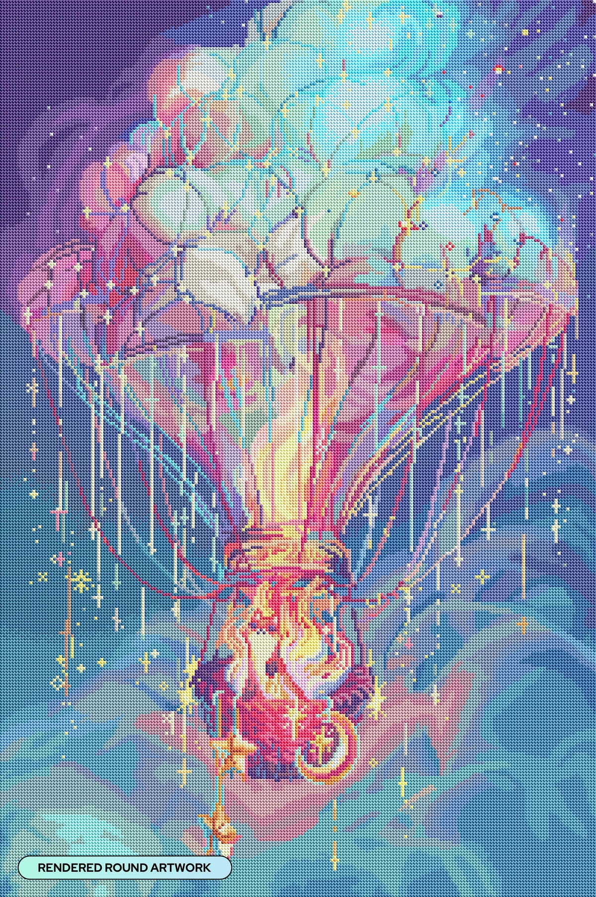 Diamond Painting Powered by Firefox 22" x 33" (55.6cm x 83.7cm) / Round with 72 Colors including 2 ABs and 1 Iridescent Diamond and 3 Fairy Dust Diamonds / 61,408