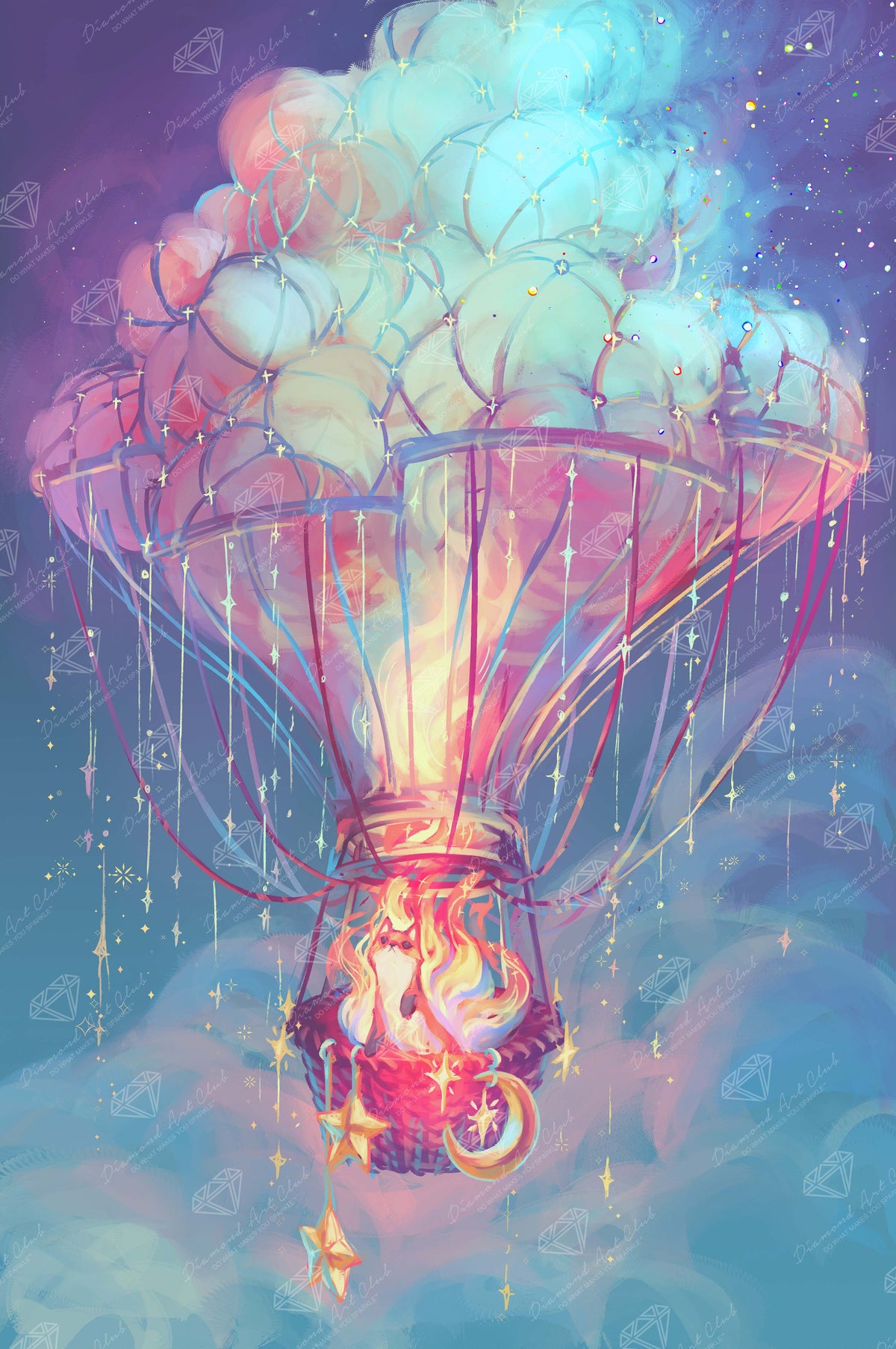 Diamond Painting Powered by Firefox 22" x 33" (55.6cm x 83.7cm) / Round with 72 Colors including 2 ABs and 1 Iridescent Diamond and 3 Fairy Dust Diamonds / 61,408