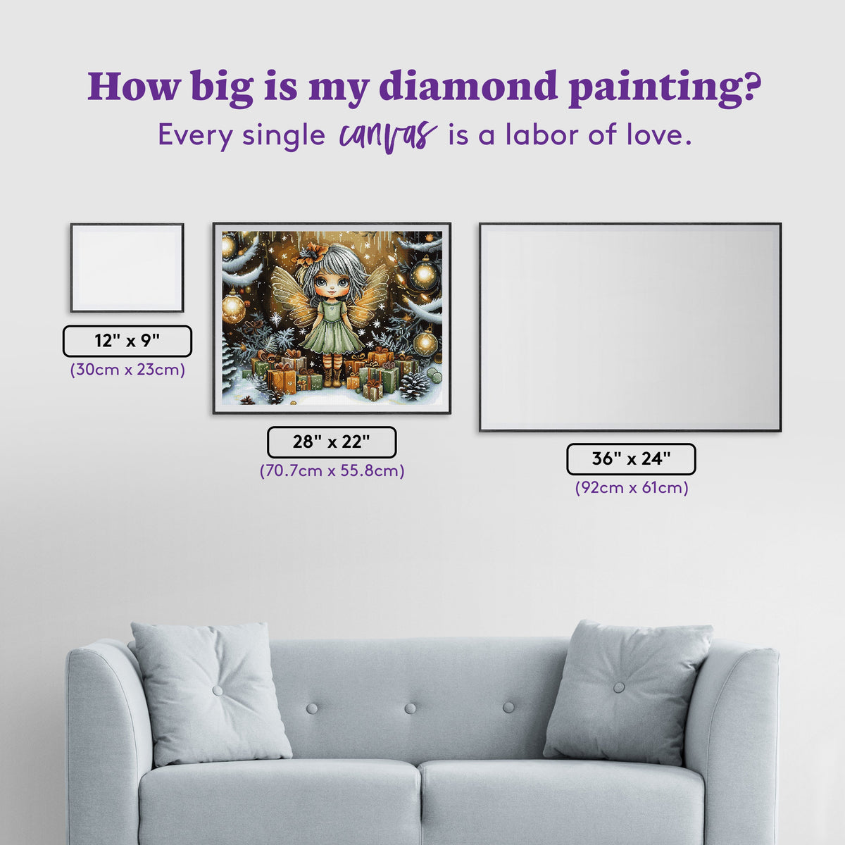 Diamond Painting Precious Fairy 28" x 22" (70.7cm x 55.8cm) / Square with 55 Colors including 2 ABs and 2 Fairy Dust Diamonds / 63,616
