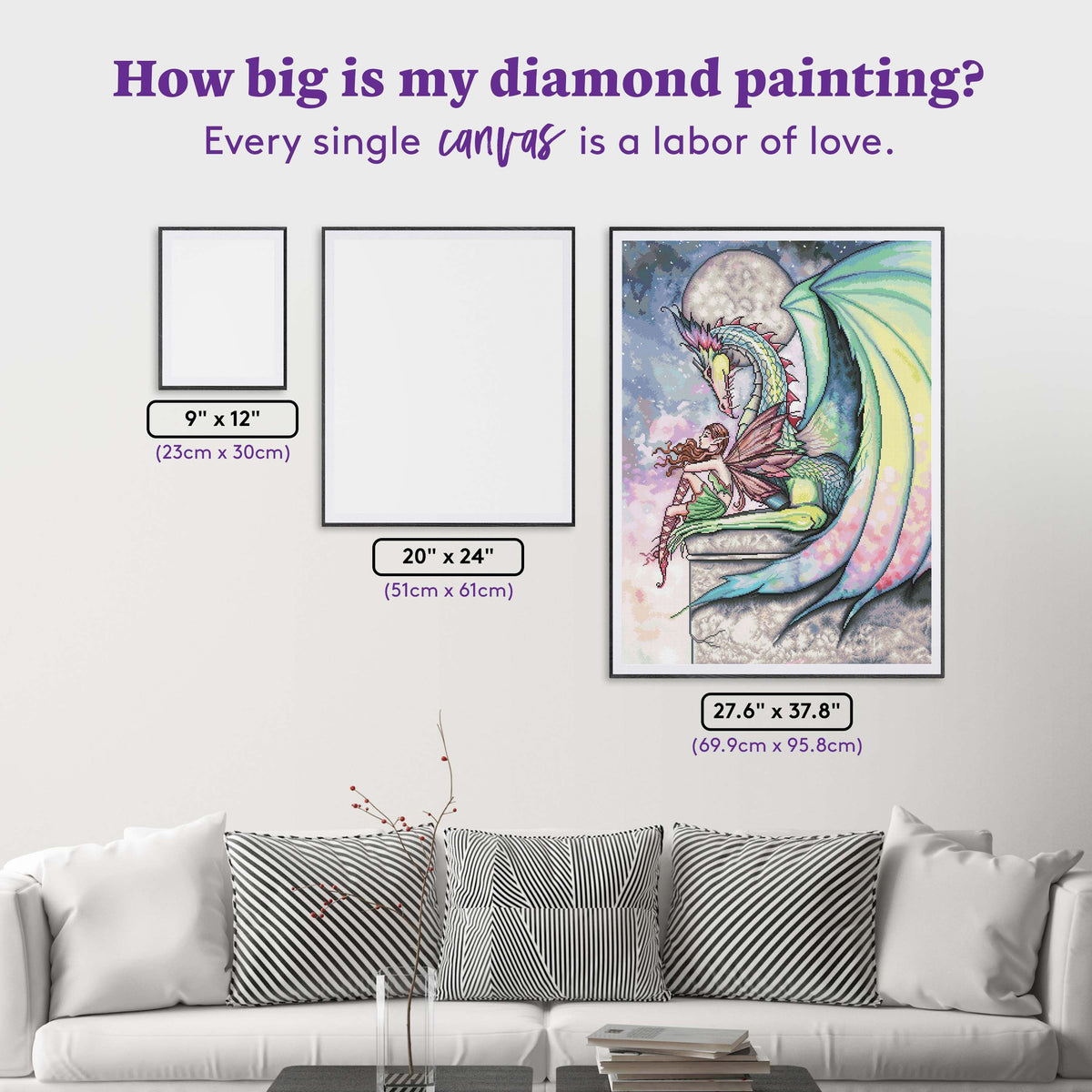 Diamond Painting Preparing for Flight 27.6" x 37.8" (69.9cm x 95.8cm) / Square with 57 Colors including 4 Fairy Dust Diamonds / 108,185