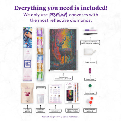 Diamond Painting Presence 22" x 34" (55.8cm x 85.9cm) / Square with 64 Colors including 4 ABs and 3 Fairy Dust Diamonds / 77,280