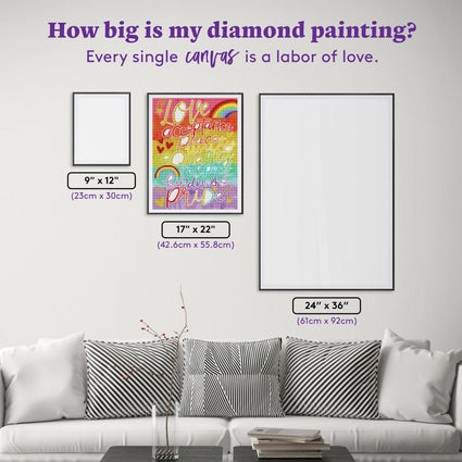 Diamond Painting Pride Words 17" x 22" (42.6cm x 55.8cm) / Round With 29 Colors Including 4 ABs / 30,248