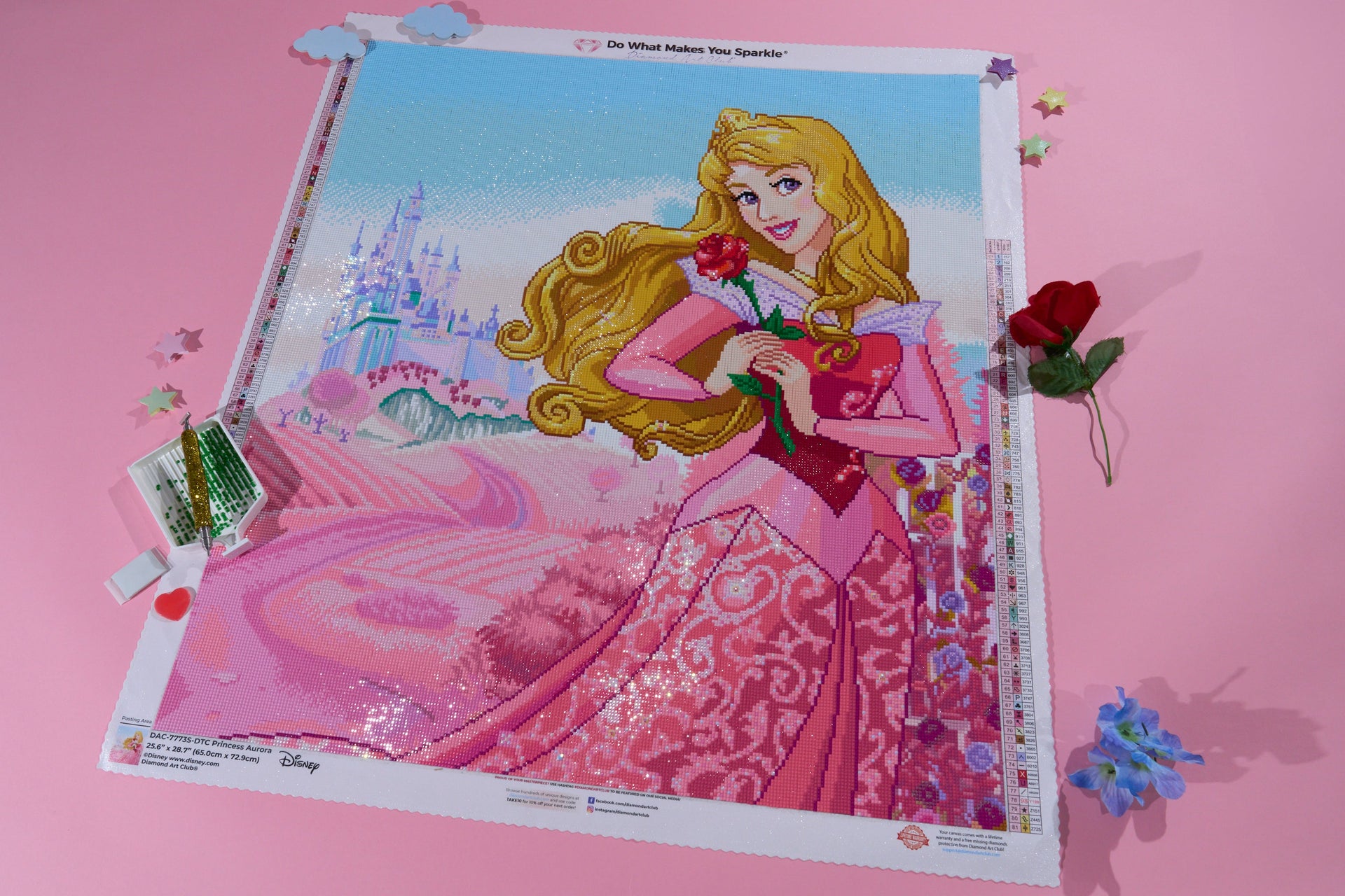 Diamond Painting Princess Aurora 25.6" x 28.7" (65cm x 72.9cm) / Square with 81 Colors including 3 ABs and 1 Special Diamond and 3 Fairy Dust Diamonds / 76,473