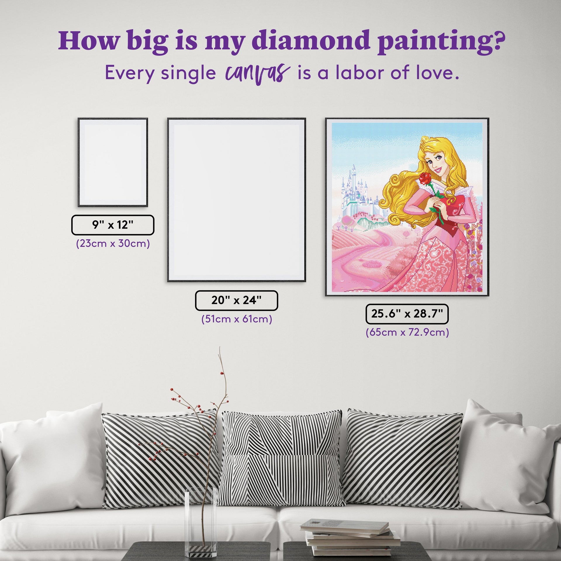 Diamond Painting Princess Aurora 25.6" x 28.7" (65cm x 72.9cm) / Square with 81 Colors including 3 ABs and 1 Special Diamond and 3 Fairy Dust Diamonds / 76,473