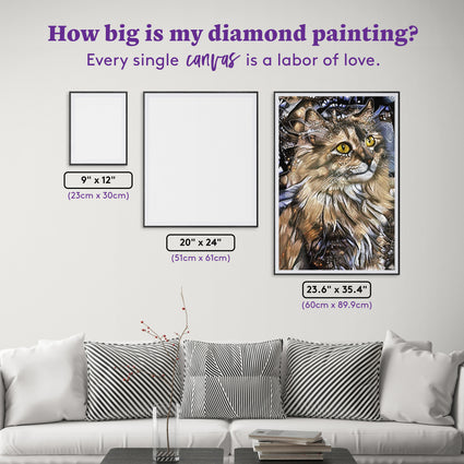Diamond Painting Princess - The Queen of Cats 23.6" x 35.4" (60cm x 89.9cm) / Square with 45 Colors including 2 ABs and 1 Iridescent Diamond and 2 Fairy Dust Diamonds / 87,001