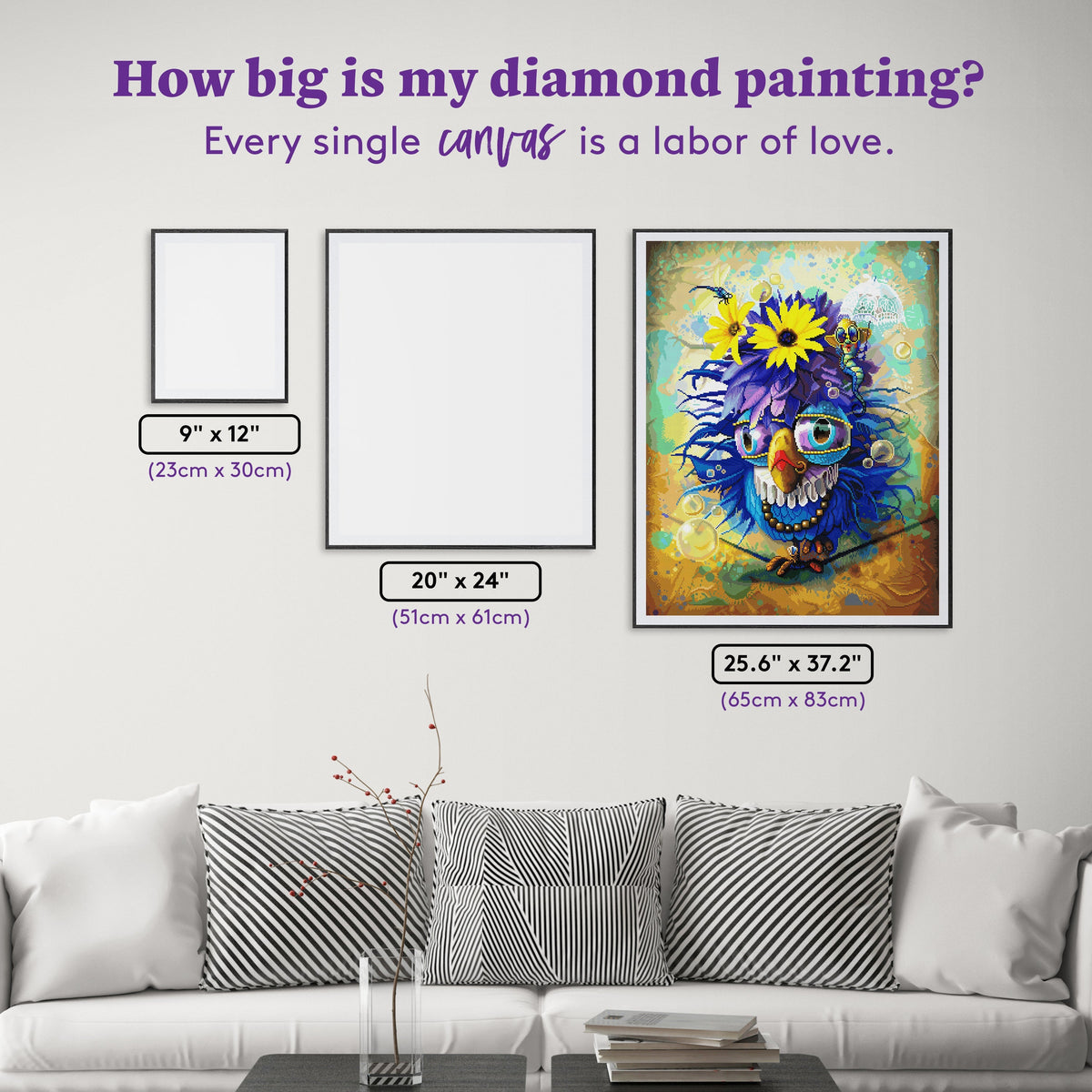 Diamond Painting Priscilla 25.6" x 32.7" (65cm x 83cm) / Square with 84 Colors including 2 ABs and 3 Fairy Dust Diamonds / 86,913