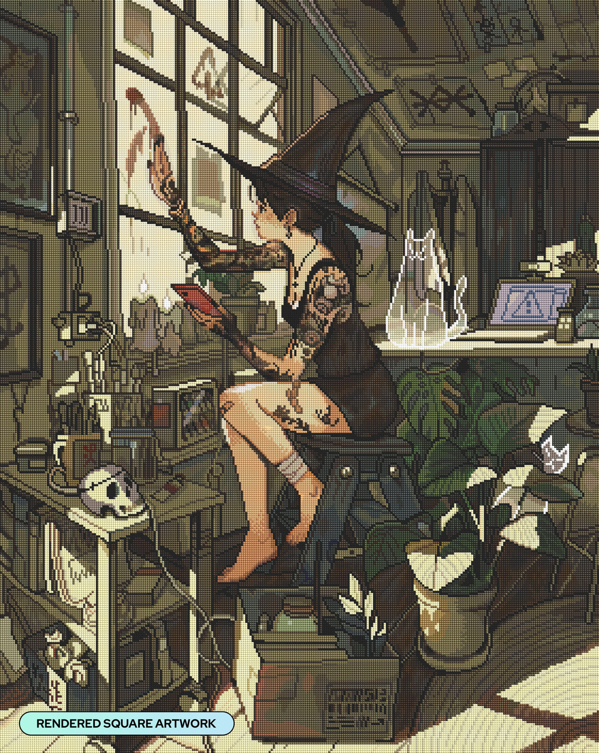 Diamond Painting Protection Runes 27.6" x 34.7" (69.9cm x 87.9cm) / Square With 65 Colors Including 1 AB and 2 Fairy Dust Diamonds / 99,193