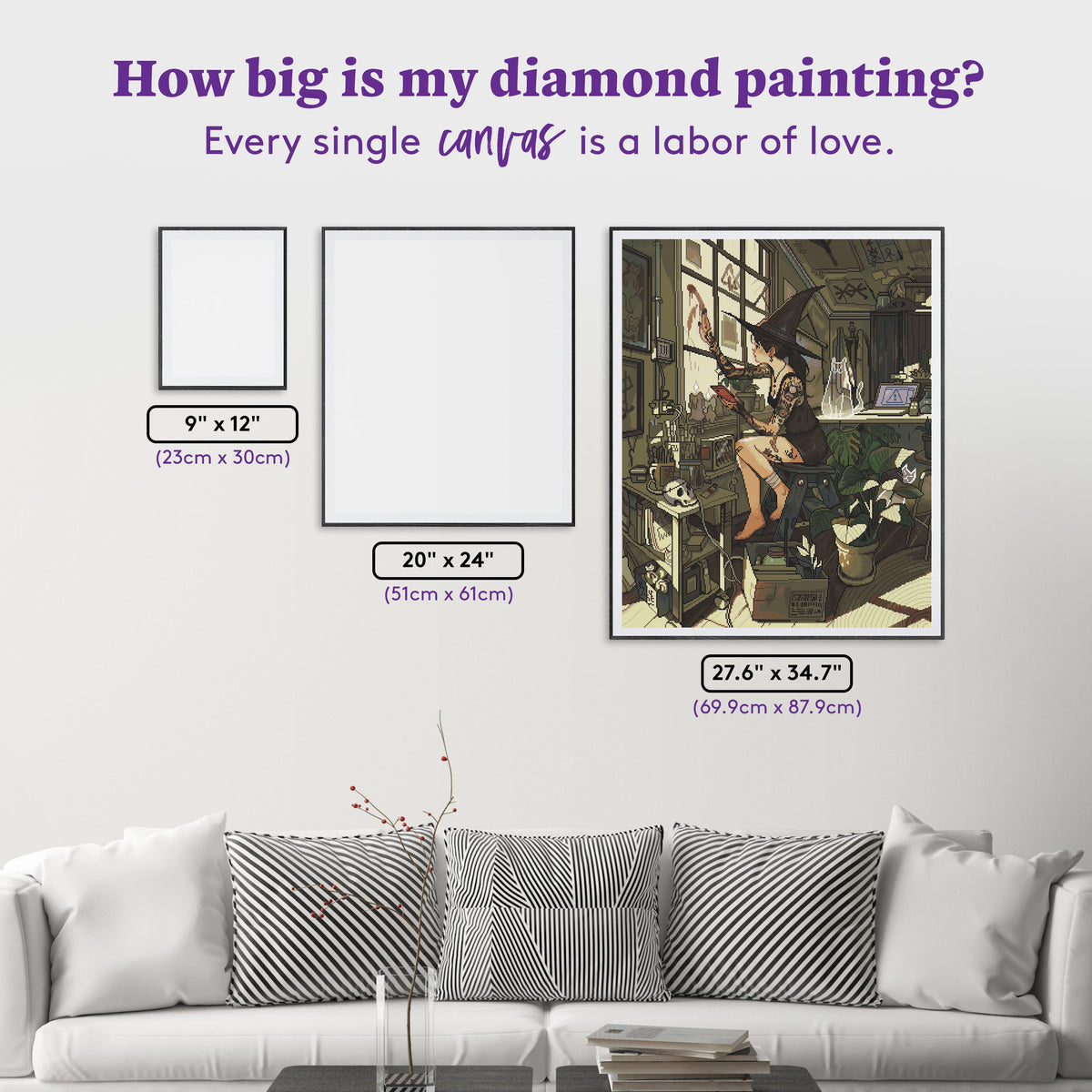 Diamond Painting Protection Runes 27.6" x 34.7" (69.9cm x 87.9cm) / Square With 65 Colors Including 1 AB and 2 Fairy Dust Diamonds / 99,193