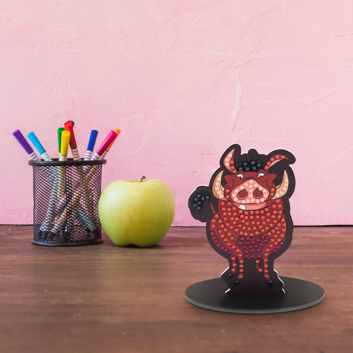 Diamond Painting Pumbaa - Sparkle Pals™ 2.6" x 3.8" (6.7cm x 9.9cm) / Round with 5 Colors including 3 Fairy Dust Diamonds / 225