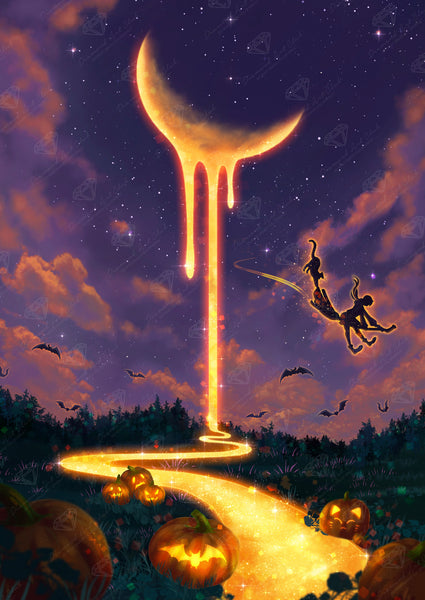 Diamond Painting Pumpkin 22" x 31" (55.8cm x 78.7cm) / Square With 51 Colors Including 1 AB and 5 Fairy Dust Diamonds and 1 Iridescent Diamond / 70,784