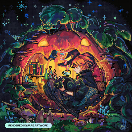 Diamond Painting Pumpkin Nook 25.6" x 25.6" (65cm x 65cm) / Square with 80 Colors including 2 ABs and 3 Fairy Dust Diamonds / 68,121