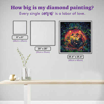 Diamond Painting Pumpkin Nook 25.6" x 25.6" (65cm x 65cm) / Square with 80 Colors including 2 ABs and 3 Fairy Dust Diamonds / 68,121