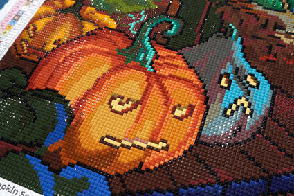 Diamond Painting Pumpkin Season 44.1" x 27.6" (111.8cm x 69.9cm) / Square with 95 Colors including 4 ABs and 3 Fairy Dust Diamonds / 126,169