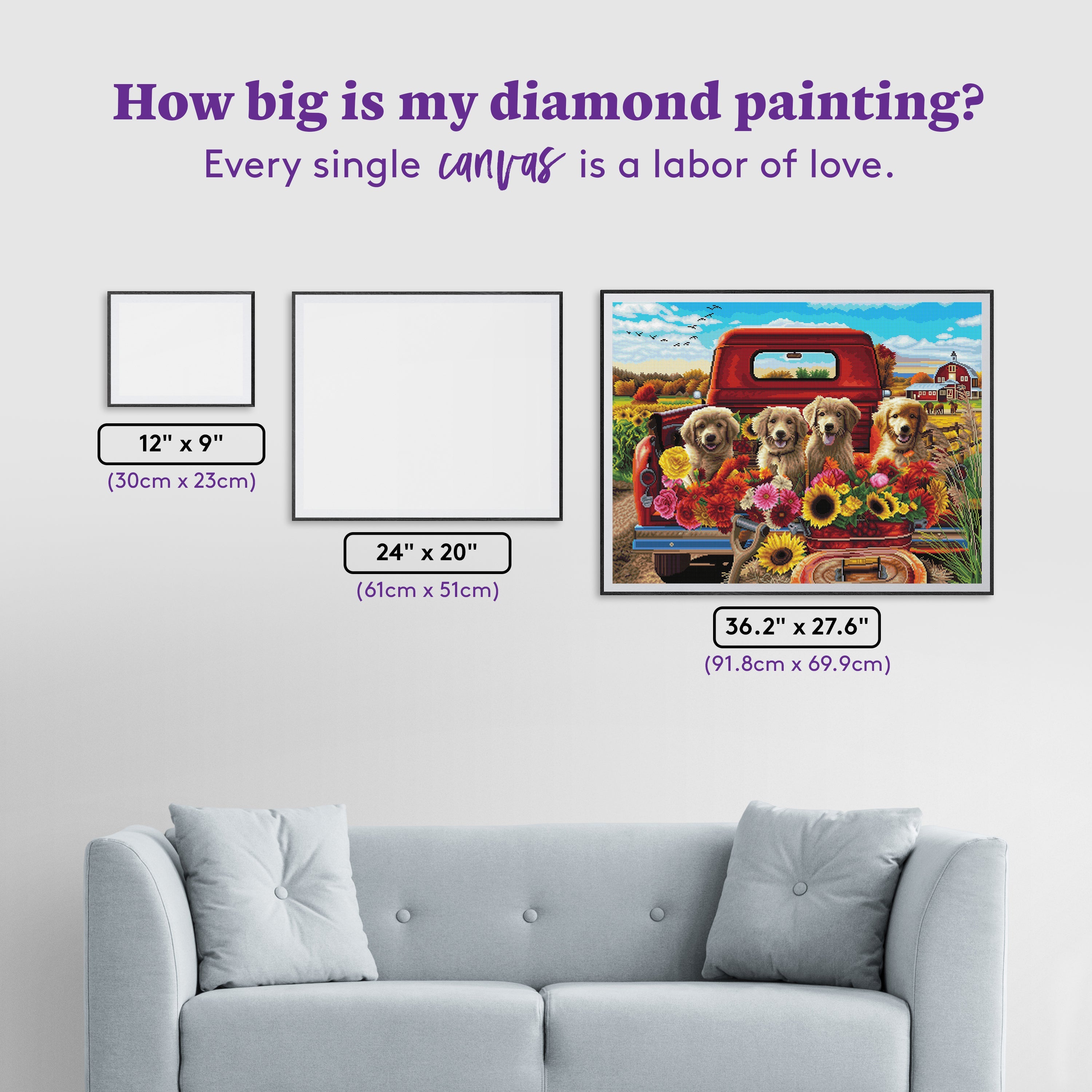 Puppies & Flowers Diamond Painting Kit – Diamond Art Club