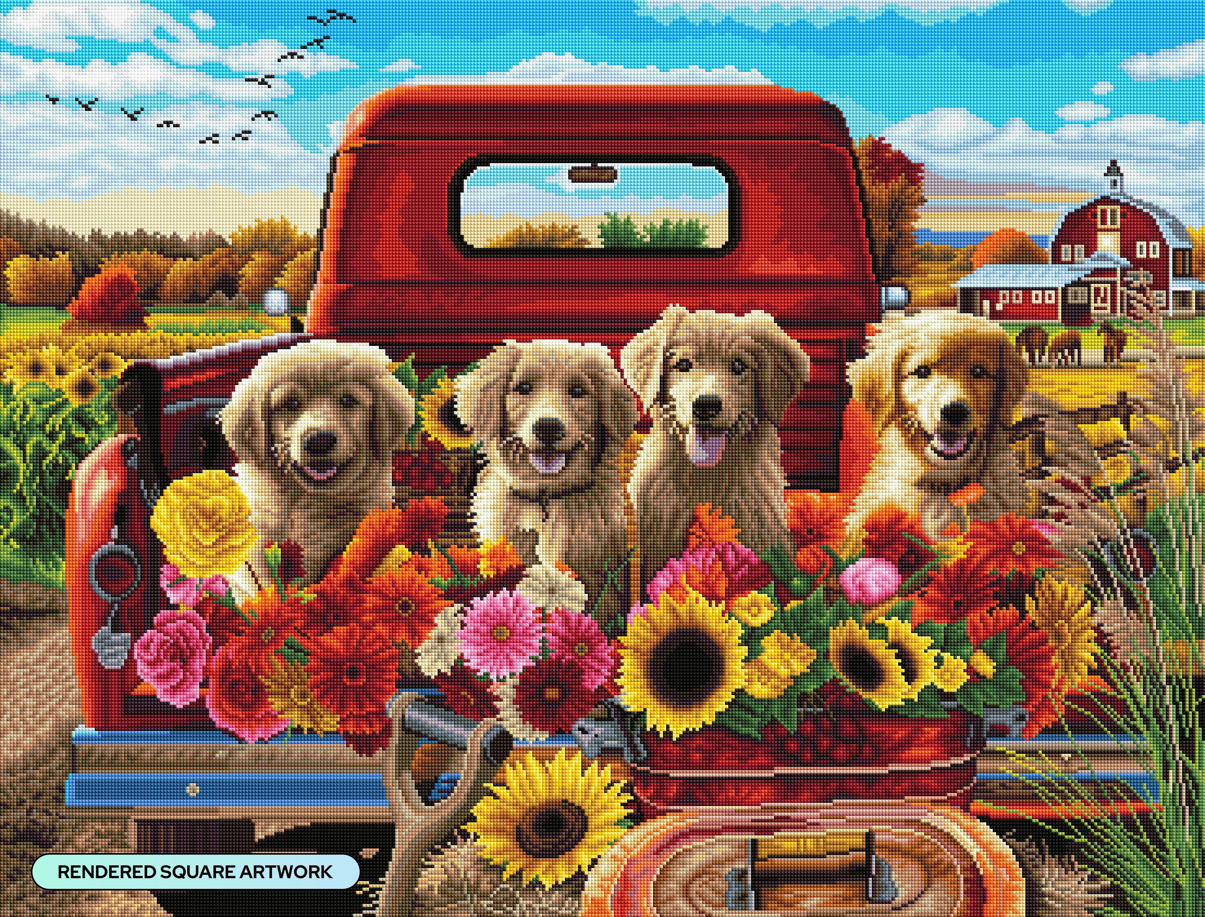 Puppies & Flowers – Diamond Art Club