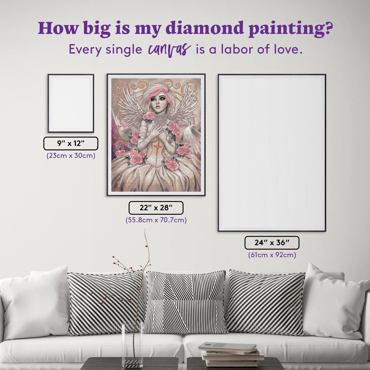 Diamond Painting Purity 22" x 28" (55.8cm x 70.7cm) / Square with 46 Colors including 2 ABs and 2 Fairy Dust Diamonds / 63,616