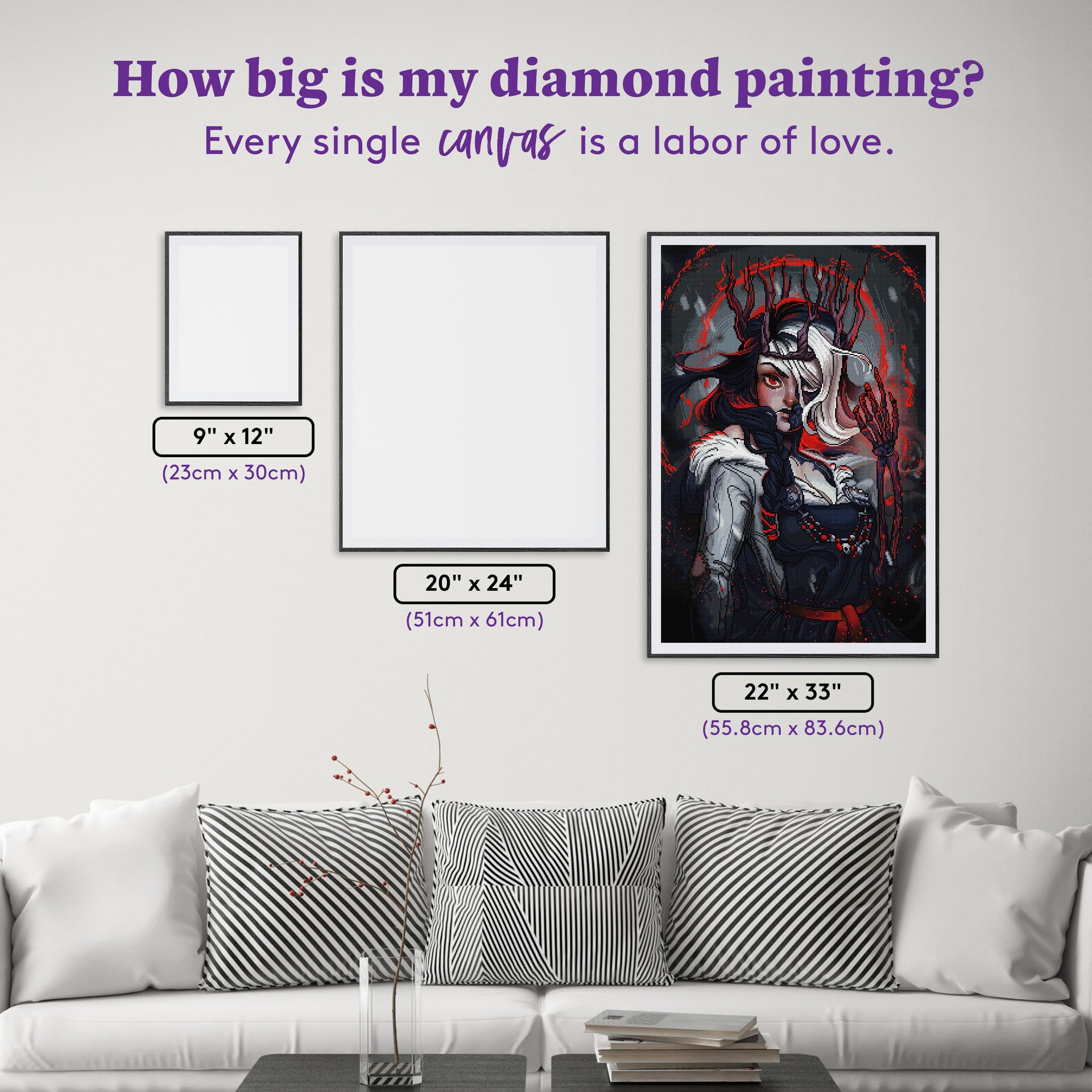 Diamond Painting Queen of Helheim 22" x 33" (55.8cm x 83.6cm) / Square with 48 Colors including 1 AB and 1 Iridescent Diamond and 4 Fairy Dust Diamonds / 75,264