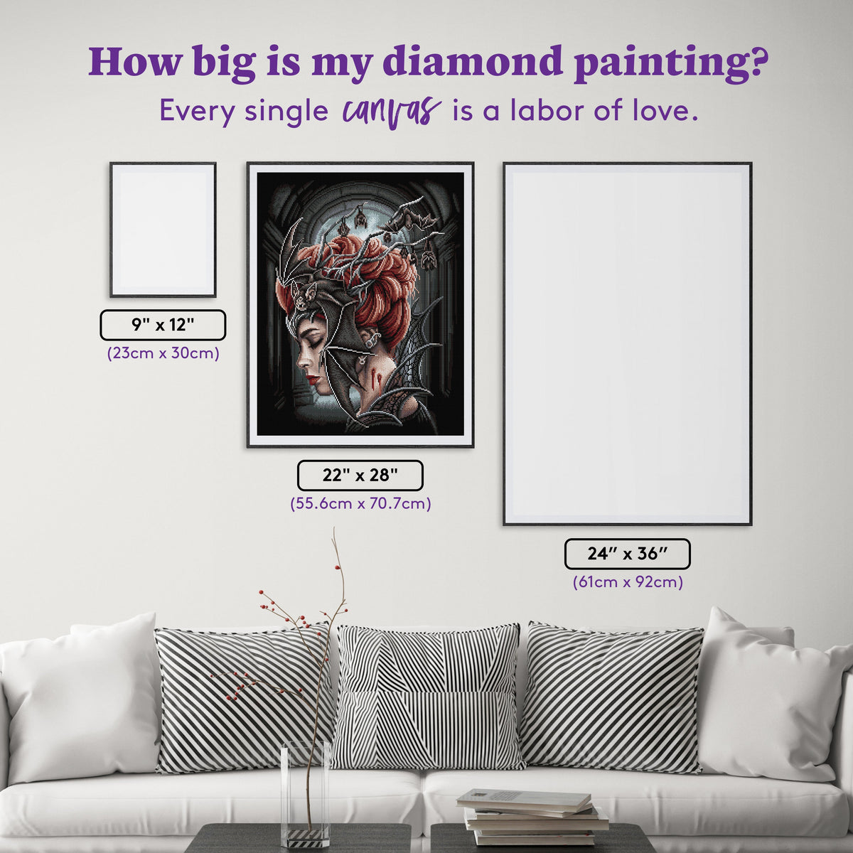 Diamond Painting Queen of the Night 22" x 28" (55.6cm x 70.7cm) / Round with 39 Colors including 1 AB and 4 Fairy Dust Diamonds / 51,914