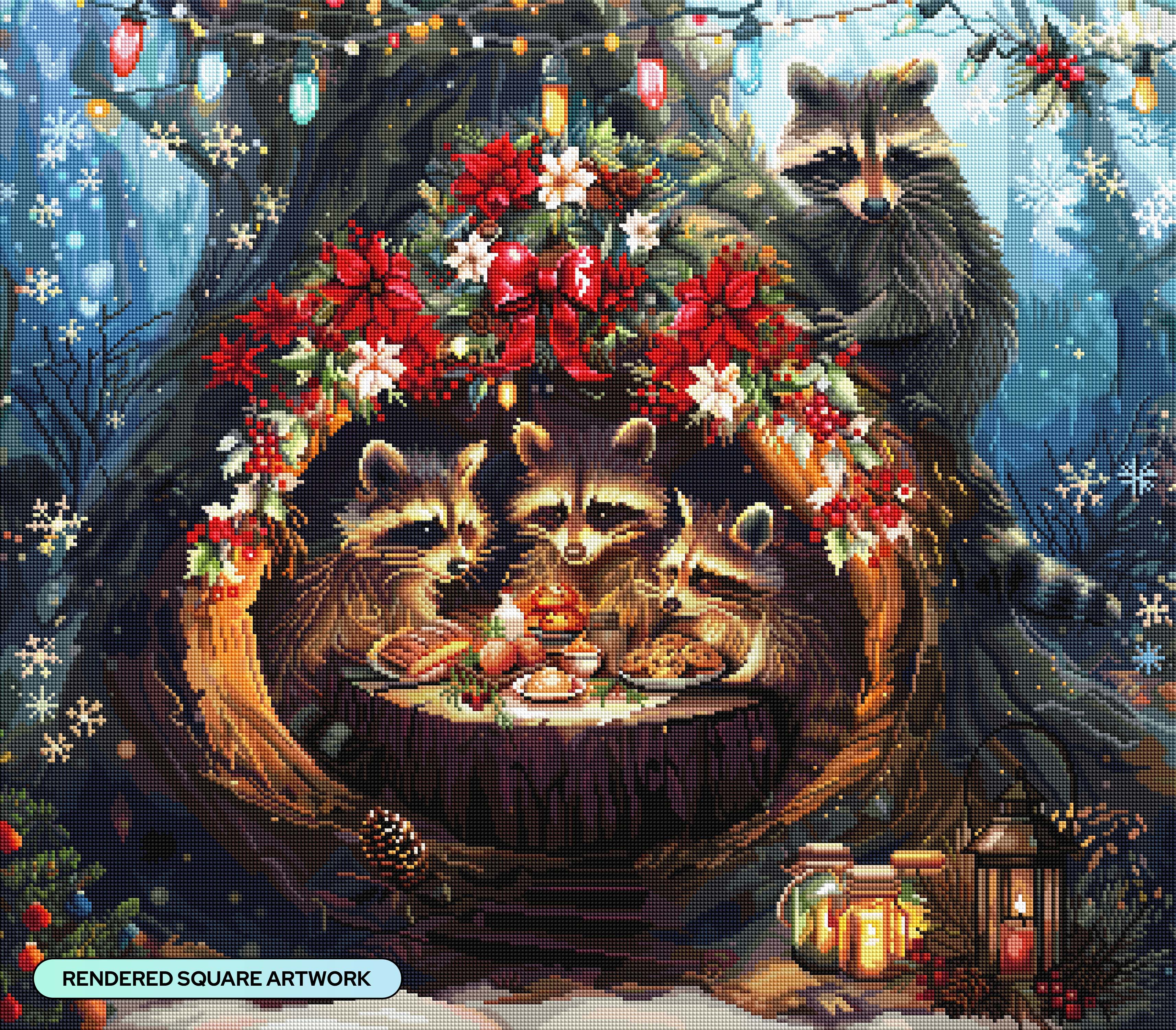 Raccoon Christmas – Diamond Art Club