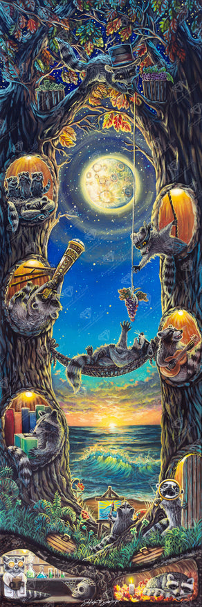 Diamond Painting Raccoon City 23.6" x 70.9" (60cm x 179.7cm) / Square with 69 Colors including 2 ABs and 2 Special Diamonds and 4 Fairy Dust Diamonds / 174,002