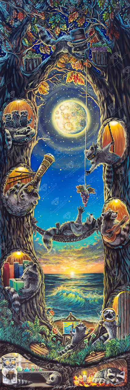 Diamond Painting Raccoon City 23.6" x 70.9" (60cm x 179.7cm) / Square with 69 Colors including 2 ABs and 2 Special Diamonds and 4 Fairy Dust Diamonds / 174,002