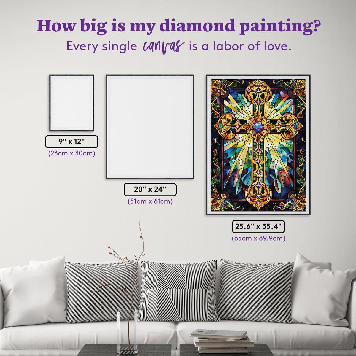 Diamond Painting Radiant Faith 25.6" x 35.4" (65cm x 89.9cm) / Square with 96 Colors including 3 ABs and 2 Iridescent Diamonds and 3 Fairy Dust Diamonds / 94,221