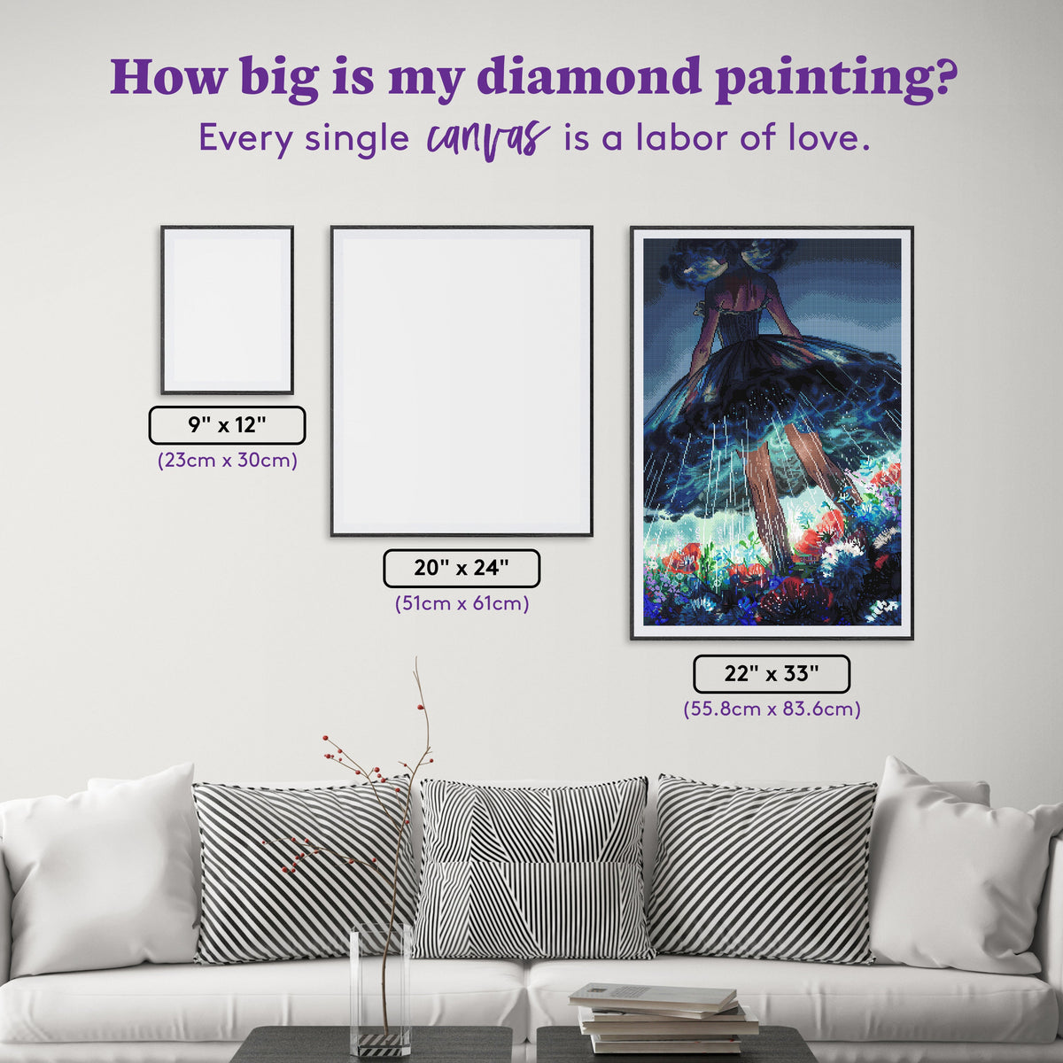 Diamond Painting Rain for My Parade 22" x 33" (55.8cm x 83.6cm) / Square with 98 Colors including 3 ABs and 2 Fairy Dust Diamonds / 75,264