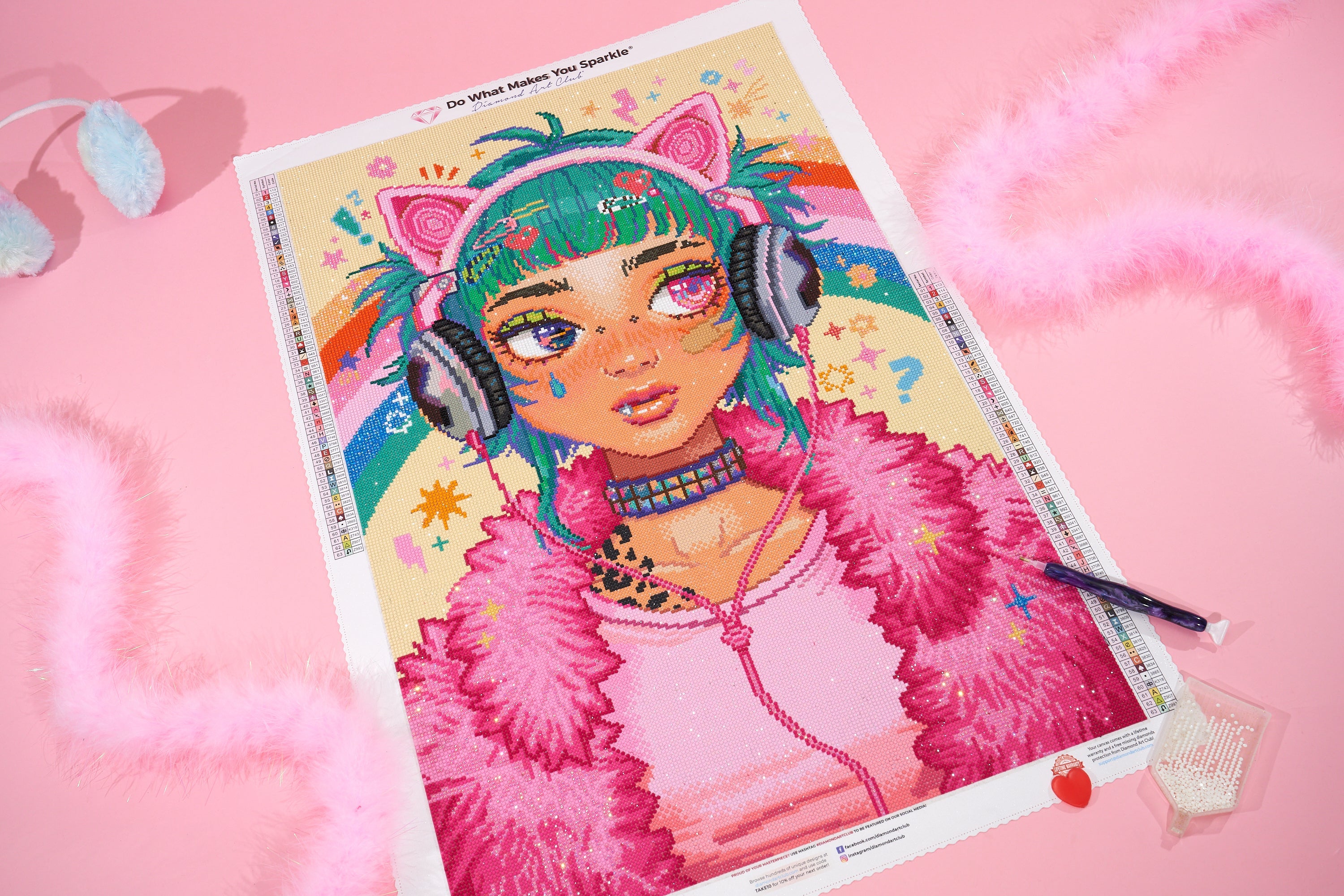 Rainbow Head Diamond Painting Kit – Diamond Art Club