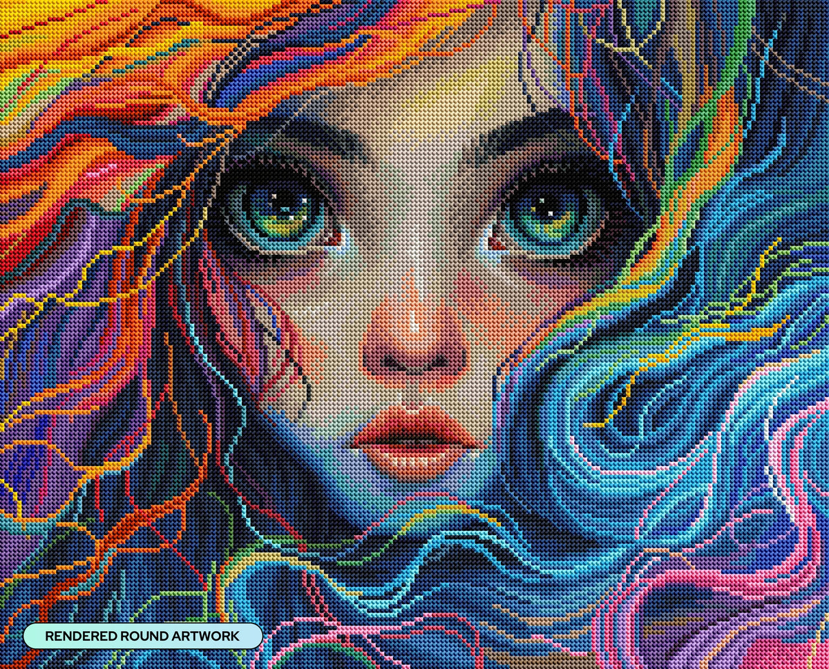 Diamond Painting Rainbow Radiance 21" x 17" (52.8cm x 42.7cm) / Round with 86 Colors including 2 ABs and 4 Fairy Dust Diamonds / 29,760