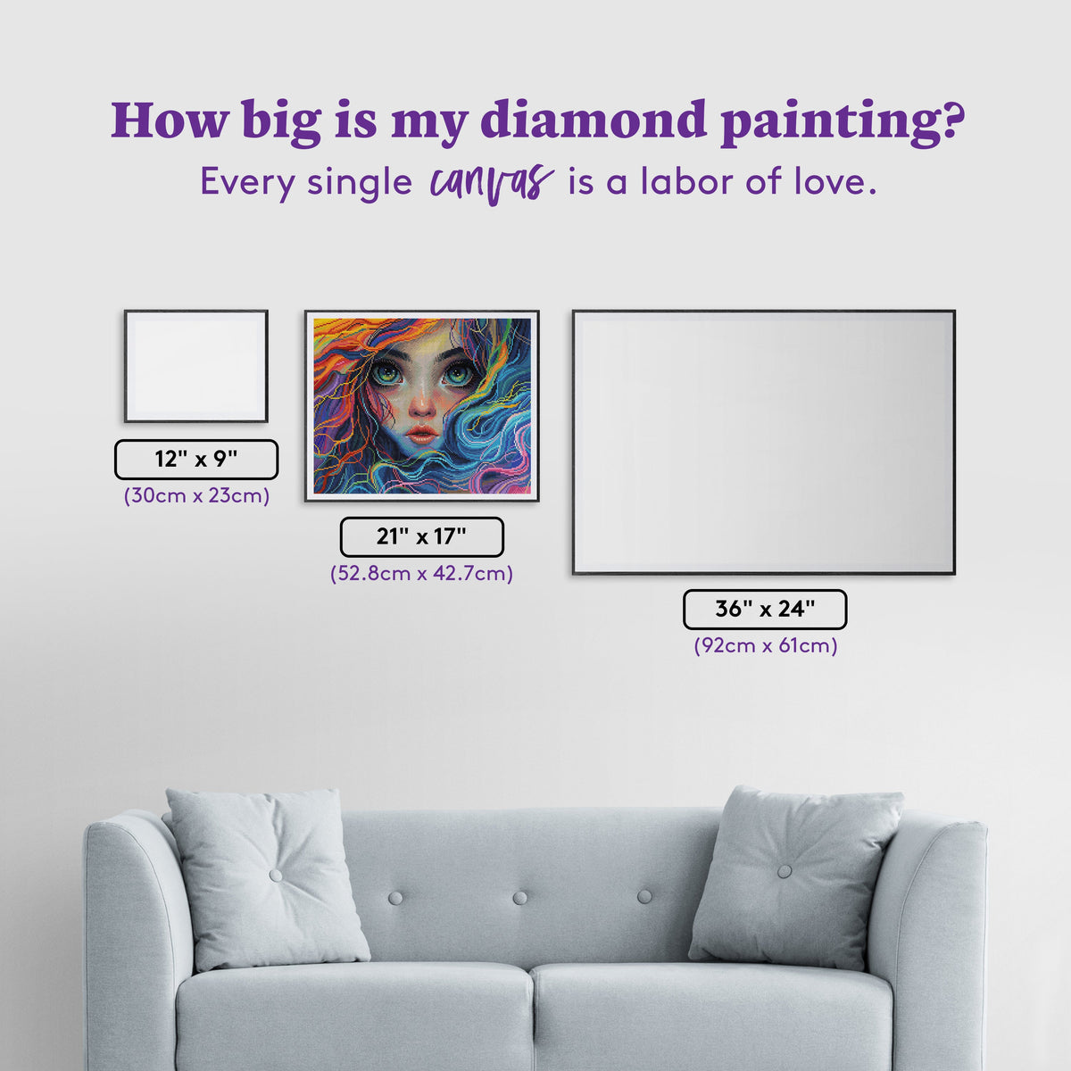 Diamond Painting Rainbow Radiance 21" x 17" (52.8cm x 42.7cm) / Round with 86 Colors including 2 ABs and 4 Fairy Dust Diamonds / 29,760