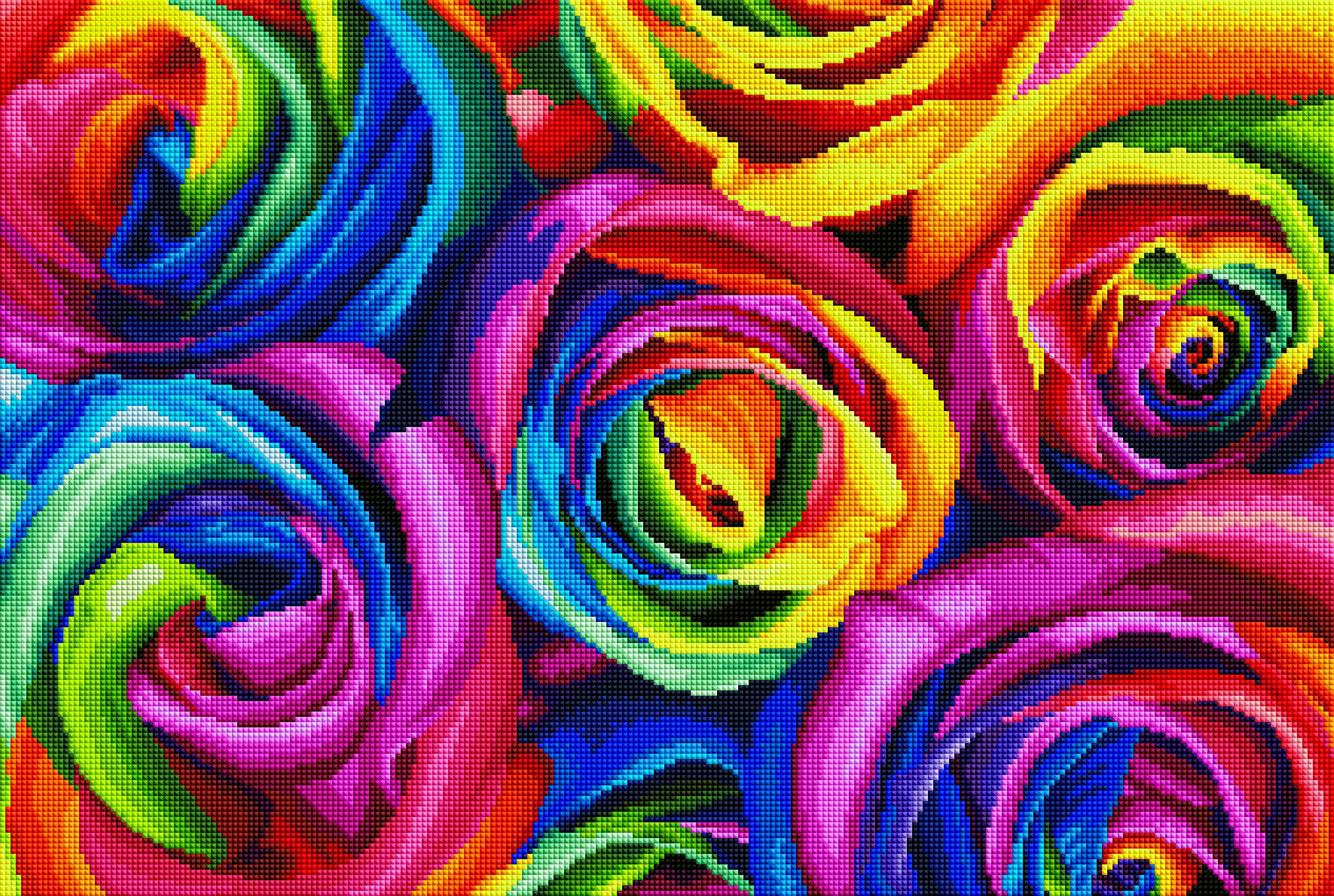 rainbow rare rose card Rainbow Roses – Diamond Art Club