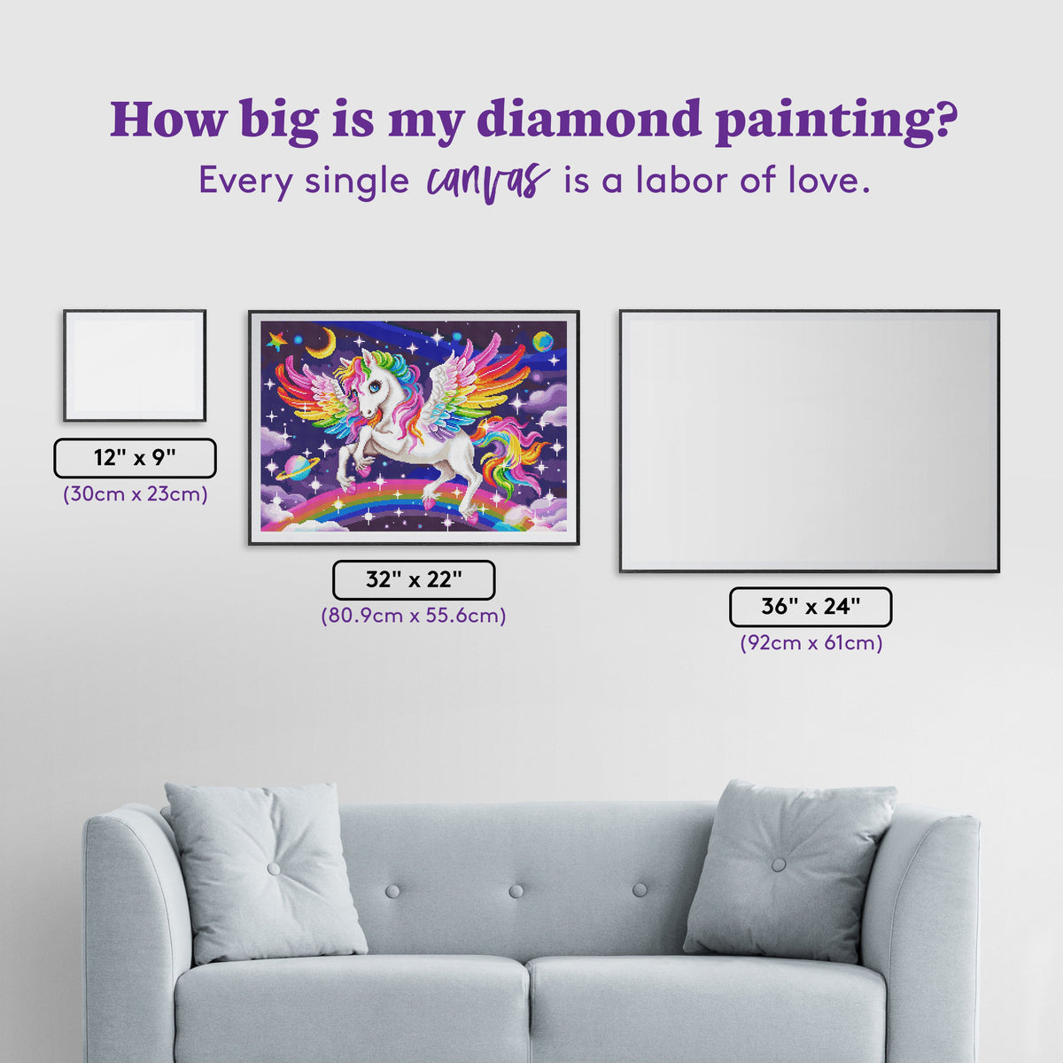 Diamond Painting Rainbow Universe 32" x 22" (80.9cm x 55.6cm) / Round With 54 Colors Including 6 ABs and 2 Iridescent Diamonds and 6 Fairy Dust Diamonds / 59,388