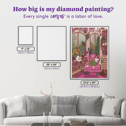 Diamond Painting Rainy Summer Day 27.6" x 39" (69.9cm x 98.8cm) / Square with 57 Colors including 3 ABs and 1 Iridescent Diamond and 1 Frosted Diamond and 1 Special Diamond and 4 Fairy Dust Diamonds / 111,557