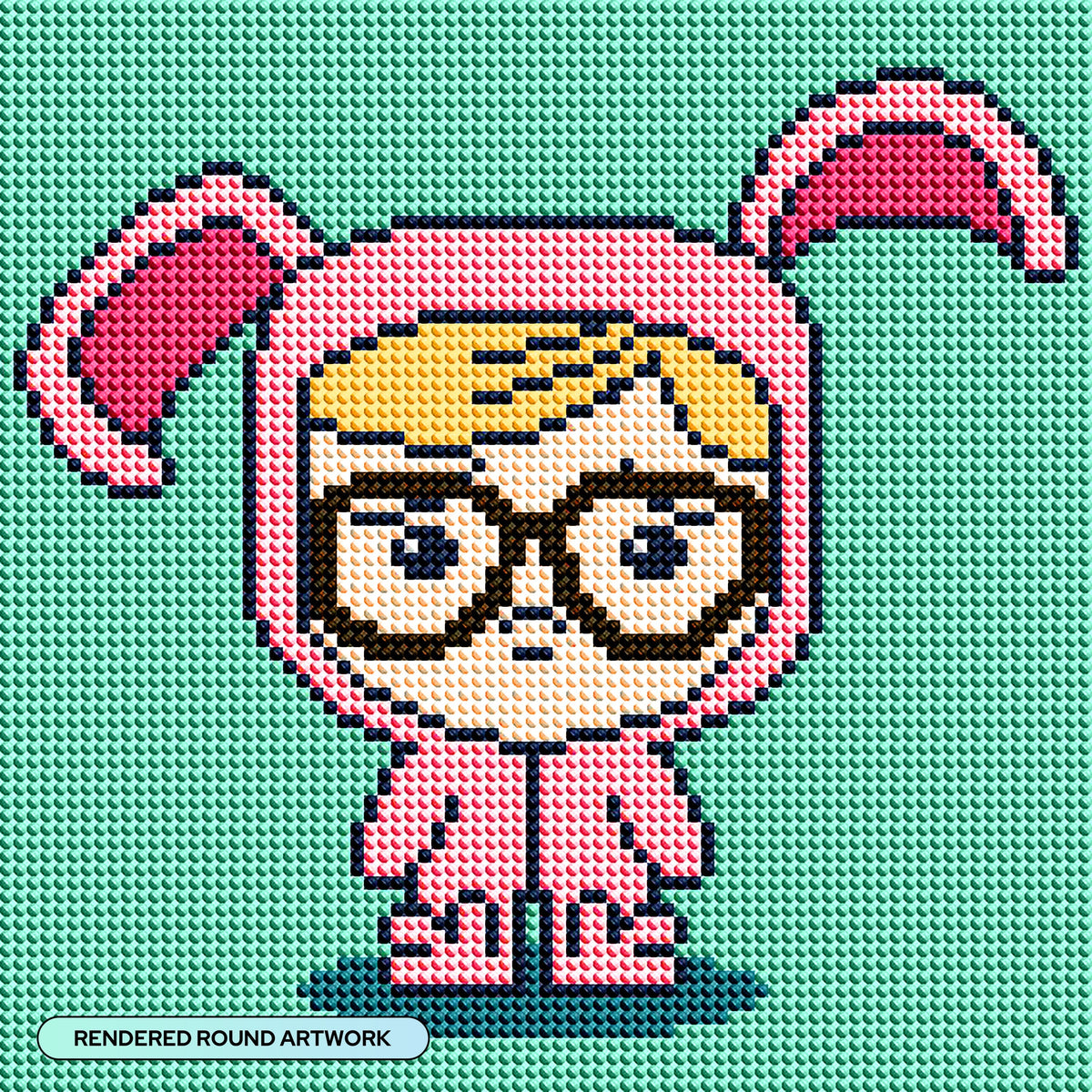 Diamond Painting Ralphie Chibi 9" x 9" (22.7cm x 22.7cm) / Round With 9 Colors including 1 Fairy Dust Diamonds / 6,561