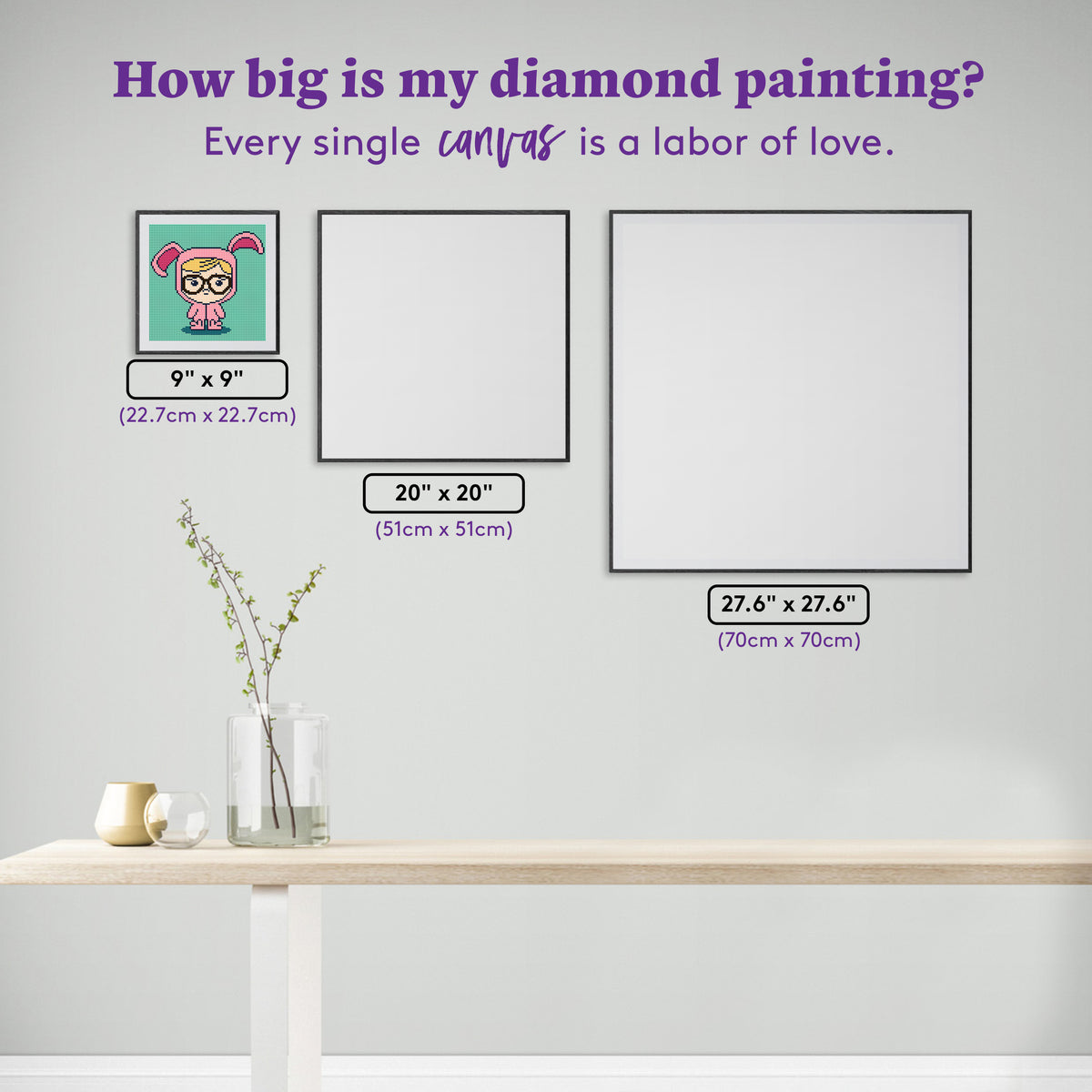 Diamond Painting Ralphie Chibi 9" x 9" (22.7cm x 22.7cm) / Round With 9 Colors including 1 Fairy Dust Diamonds / 6,561