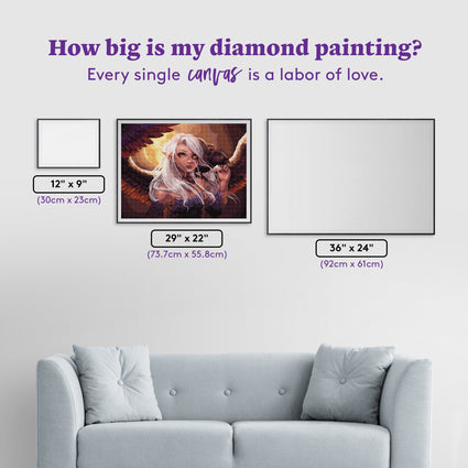 Diamond Painting Raven Spirit 29" x 22" (73.7cm x 55.8cm) / Square with 40 Colors including 2 ABs and 1 Electro Diamond and 4 Fairy Dust Diamonds / 66,304