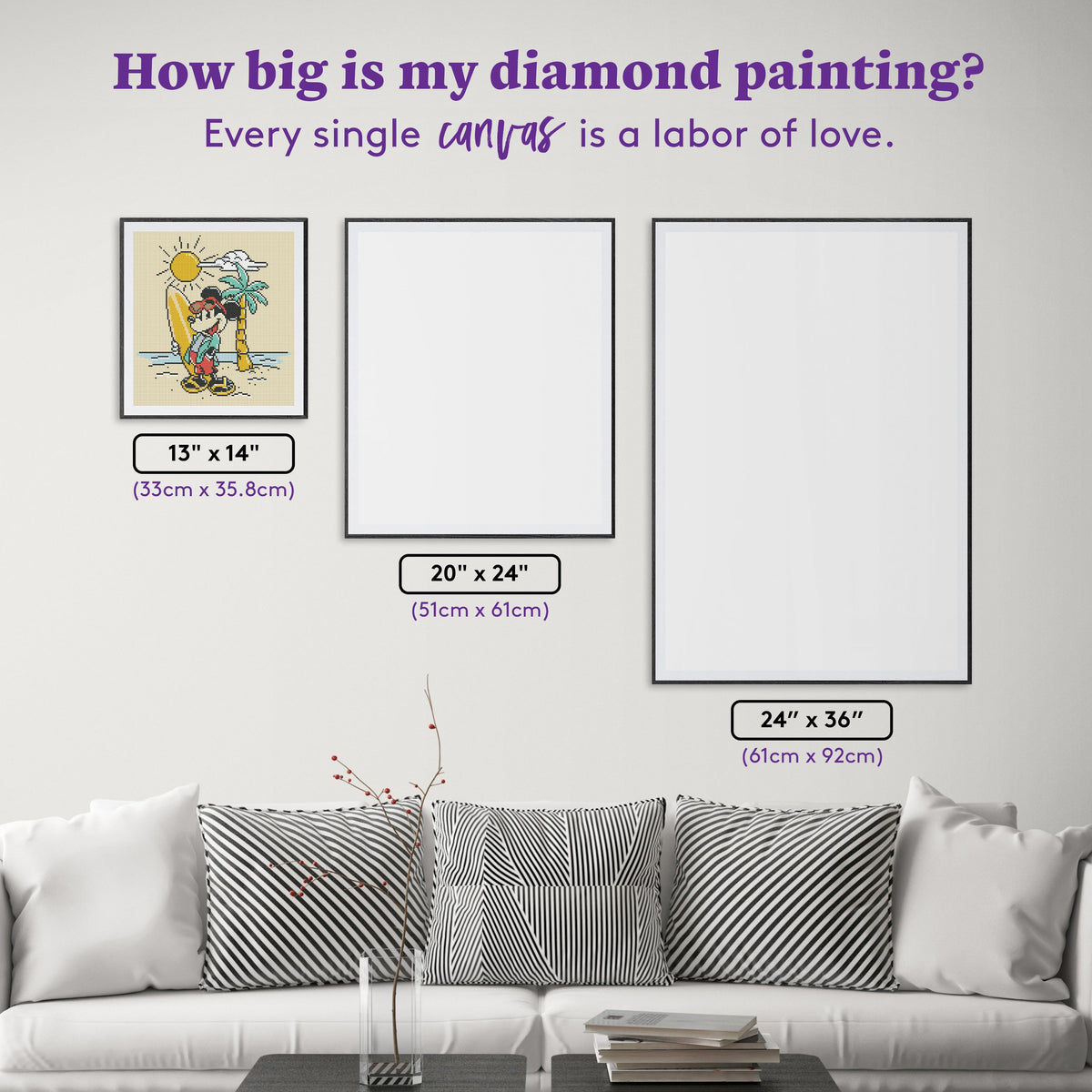 Diamond Painting Ready to Ride the Waves 13" x 14" (33cm x 35.8cm) / Round with 11 Colors including 1 AB and 3 Fairy Dust Diamonds / 15,600