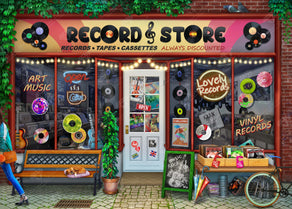 Diamond Painting Record Store 38.6" x 27.6" (97.8cm x 69.9cm) / Square with 98 Colors including 3 ABs and 1 Frosted Diamond and 2 Fairy Dust Diamonds / 110,433