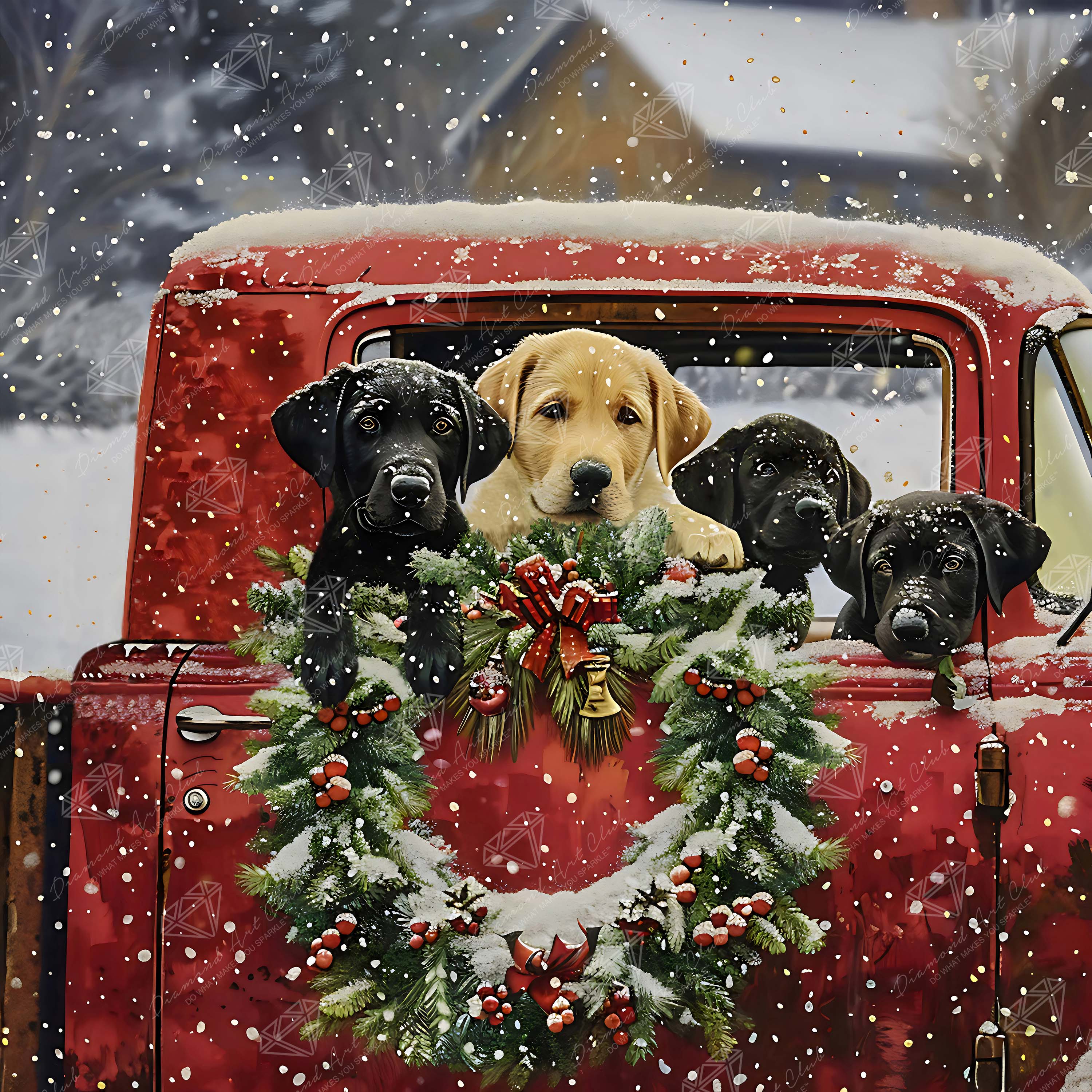 Red Truck Full of Labs – Diamond Art Club
